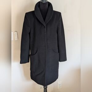 NWT Quince Women's Wool Cashmere Blend Cocoon Coat Black Medium